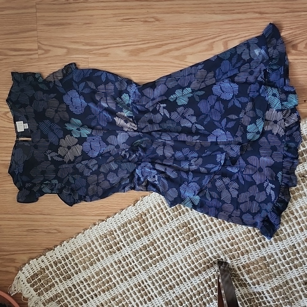 Blue Floral Ruffle Mini Dress from a new day
